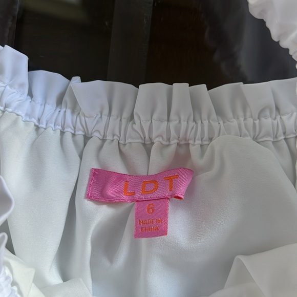 LDT
Claire Square Neck Smocked Short Puffed Sleeve Drawstring Front Dress - Picture 7 of 12